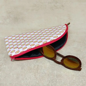 etui à lunette vu ou solaire en tissus coton avec zip