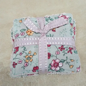 Lingettes démaquillantes zéro déchet en tissu coton et éponge 