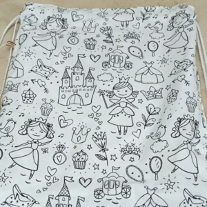 Sac à doudou à colorier princesse 