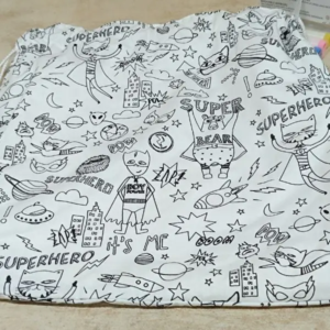 Sac à doudou à colorier superhéros 