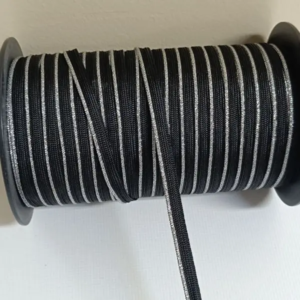 Passepoil Décoratif noir argenté 10 mm – Pour des Finitions Élégantes et Professionnelles 