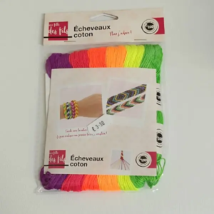 Écheveaux de Coton – Kit Bracelet Brésilien (12 Couleurs, 8 m par Fil)