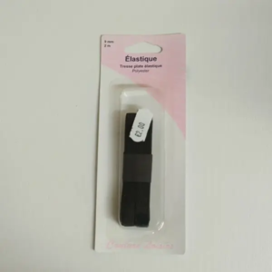 Élastique Tresse Plate Polyester – 9 mm x 2 m