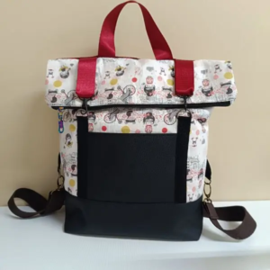 Sac à dos Gabrielle en similir-cuir et tissus coton Japonais – Nouvelle collection Alliez élégance et praticité avec le sac à dos Gabrielle, conçu pour le transport facile et le rangement optim