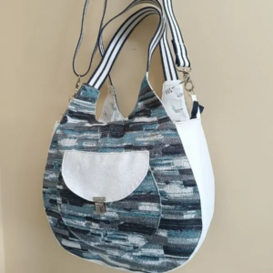 Sac Fourre-Tout Amandine motif bleuvert – Édition 2025 devant