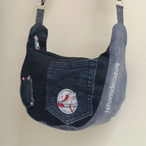 Sac demi-lune Luna – Édition Octobre Rose – Création Unique