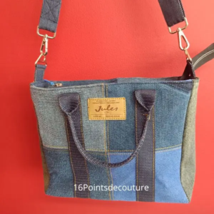 Cabas Mathy en jean recyclé seconde main – Sac artisanal éco-responsable3
