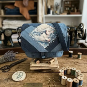 Sac vintage en jean recyclé seconde main – Création artisanale labellisée Éco-défis