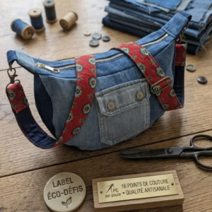 Sac demi-lune en jean recyclé