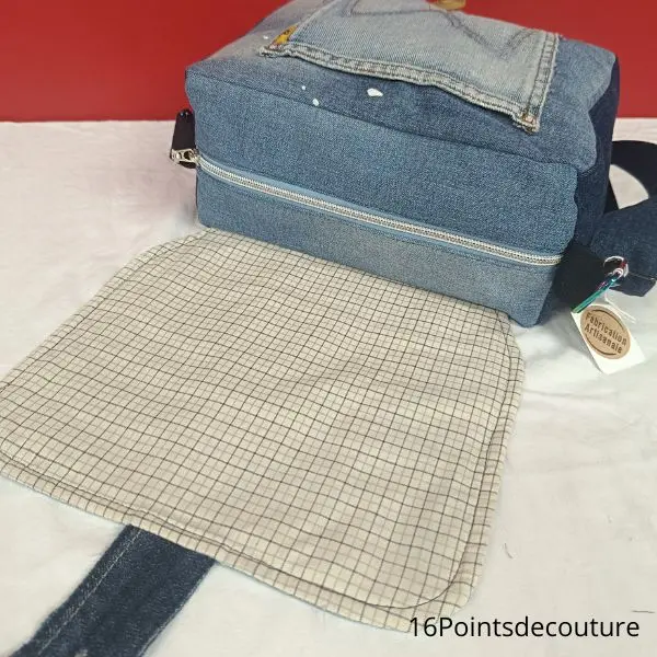 Sac Besace Alban – Voiture Bleue Jean Recyclé & Patchwork3