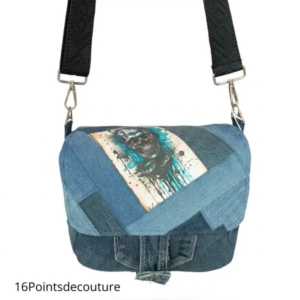 Sac Besace avec Rabat – Motif Tête de Mort Jean Recyclé